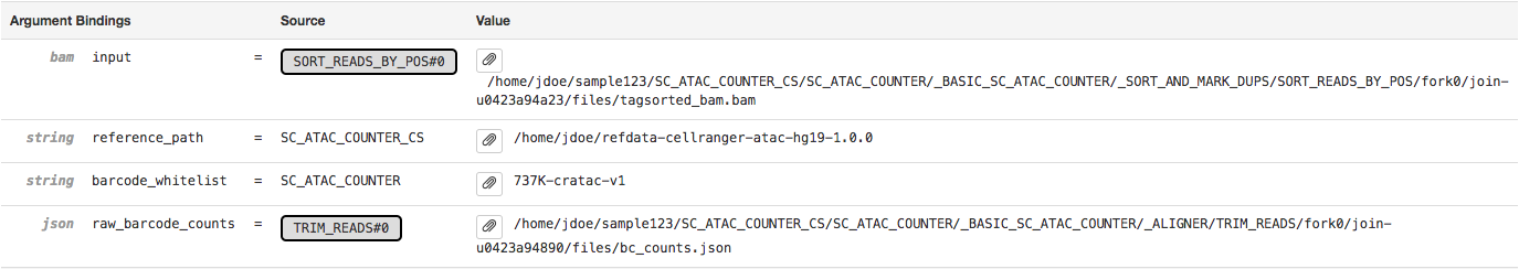 cellranger metadata pane - bindings