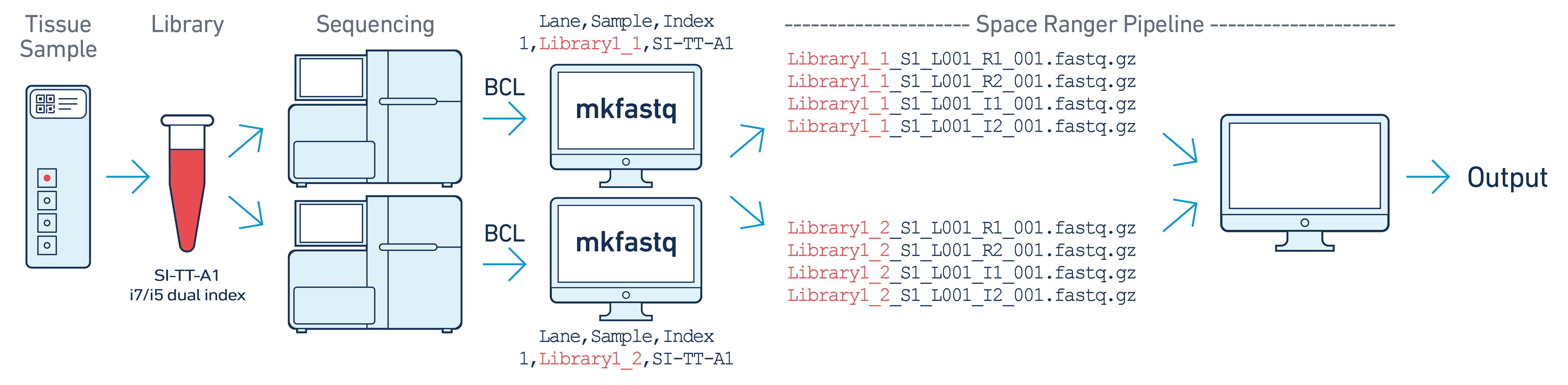 one library, two flowcells